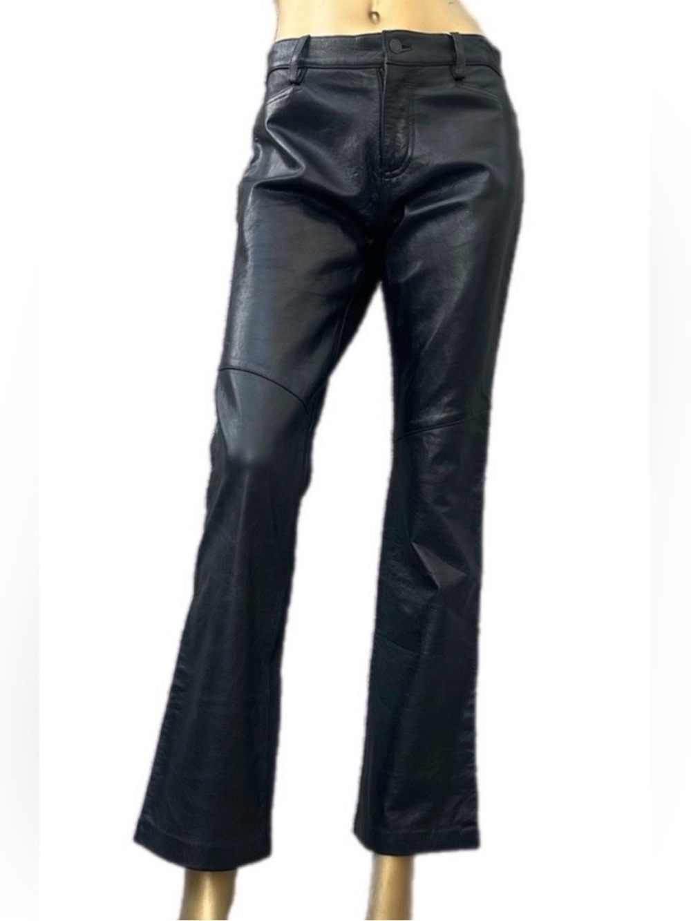Y2K Vintage GAP Genuine Leather 4-pocket Bootcut Pants Black Size 6 30” waist